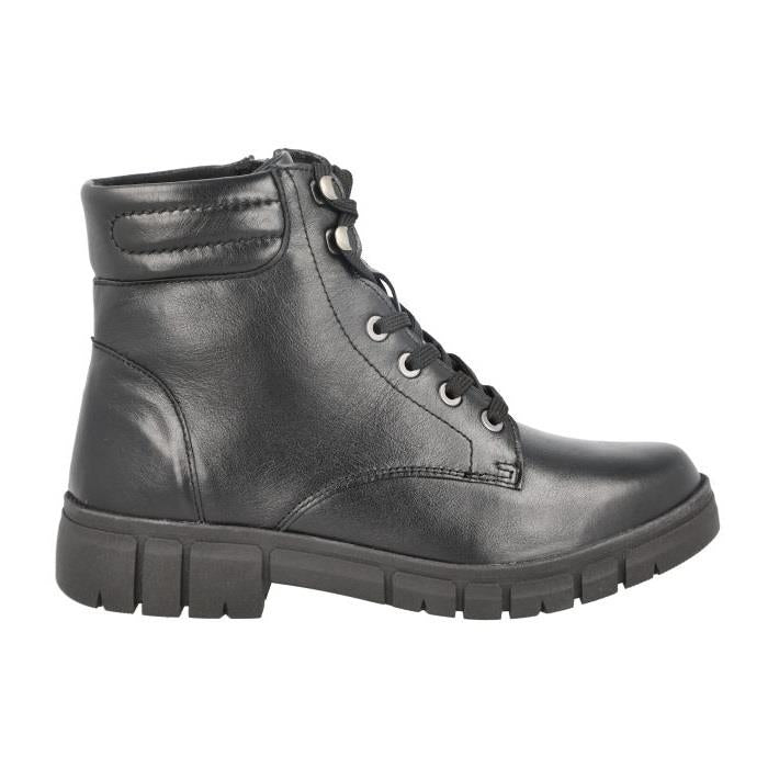 Women's Wide Fit DB Pershore Water-Resistant Boots in Black Leather - Image 2