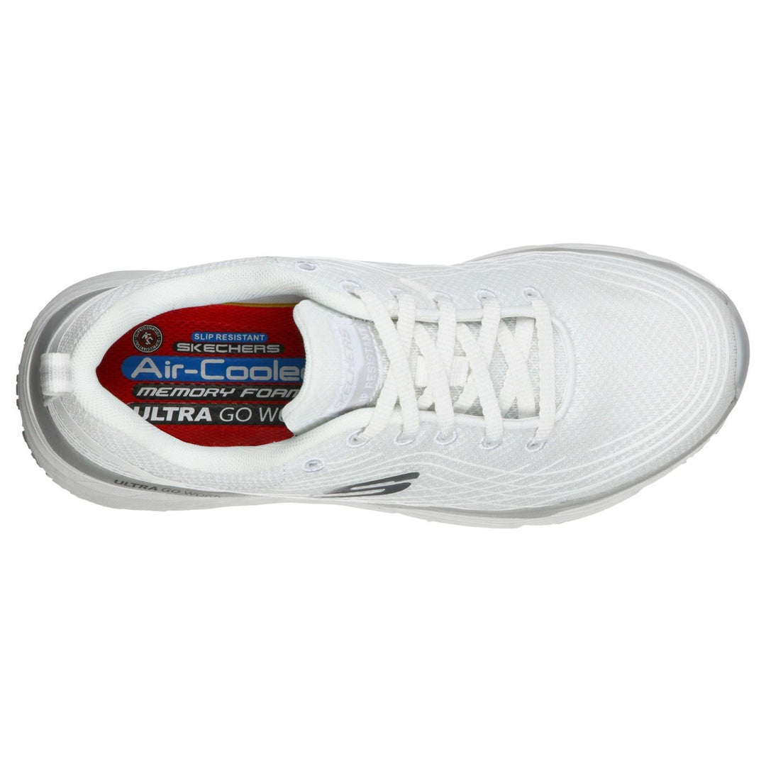 Women's Wide Fit Skechers 108016EC Max Cushioning Elite Sr Trainers in White - Image 5