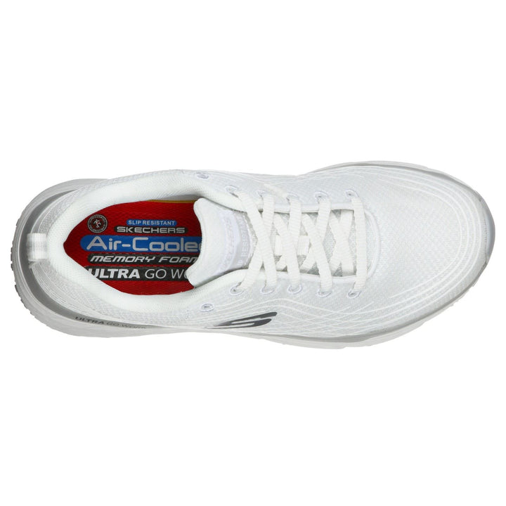 Women's Wide Fit Skechers 108016EC Max Cushioning Elite Sr Trainers in White - Image 1