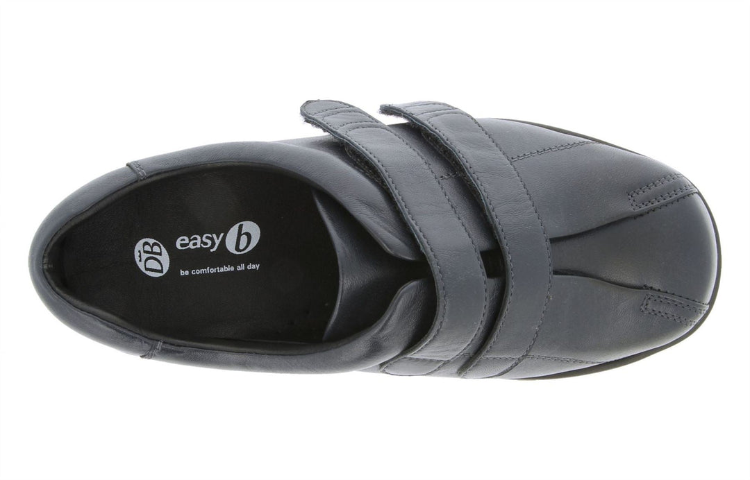 Womens Wide Fit DB Serena Shoes in Black Leather - Image 10