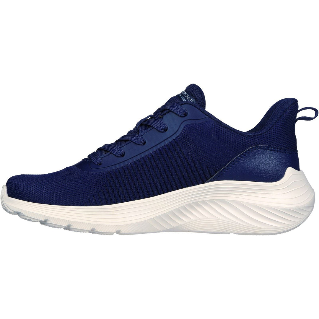 Women's Wide Fit Skechers 117470 Bobs Squad Waves Sports Trainers - Navy in Navy - Image 4