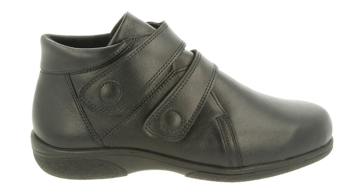 Womens Wide Fit DB Woodpecker Boots in Black Leather - Image 1