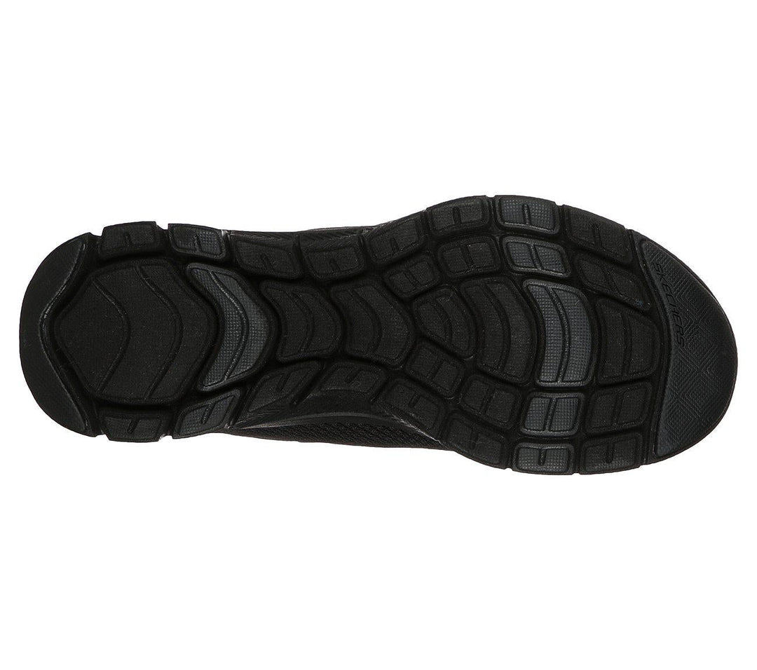 Womens Wide Fit Skechers Flex Appeal 4.0 - 149303 Walking Trainers - Black in Black - Image 6