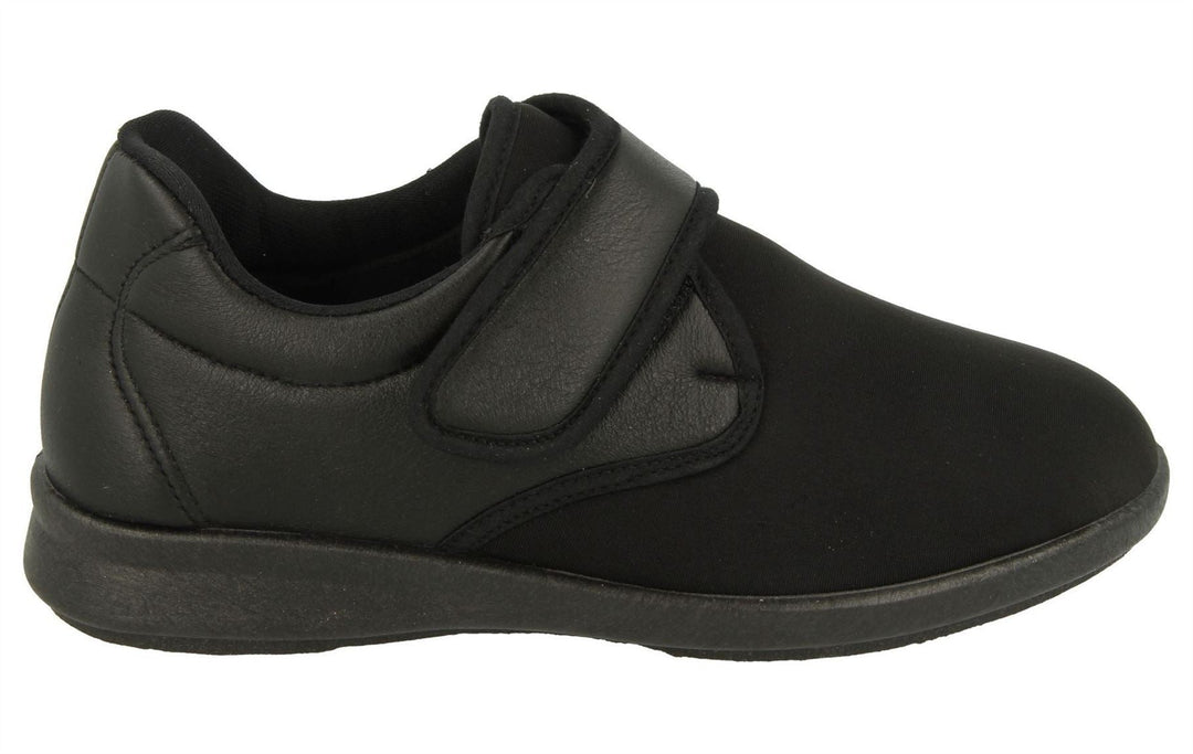 Womens Wide Fit DB Eliza Shoes in Black / Stretch - Image 2
