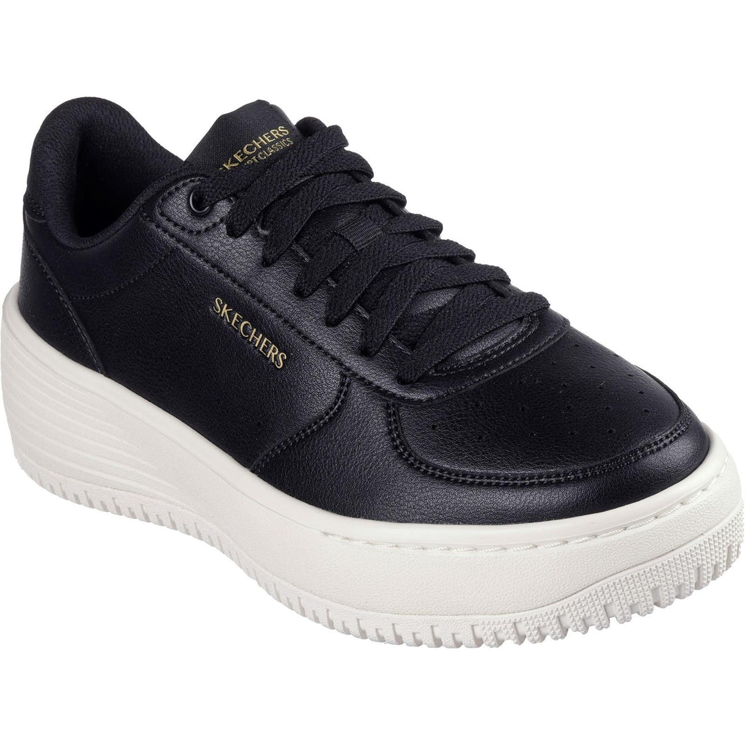 Women's Wide Fit Skechers 185110 Court Classics Grand 92 Be Lifted Trainers in Black - Image 3