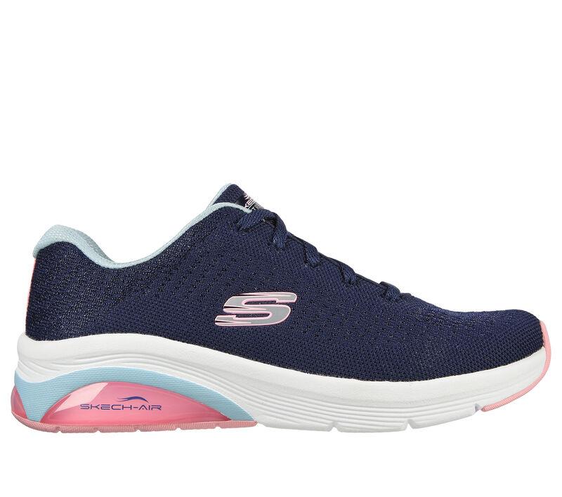 Women's Wide Fit Skechers 149645 Skech-Air Extreme 2.0 Classic Vibe Trainers in Black/Lavender - Image 6