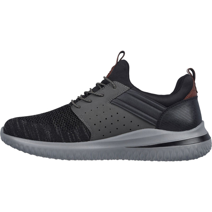 Men's Wide Fit Skechers 210238 Delson 3.0 Cicada Trainers in Black/Grey - Image 1