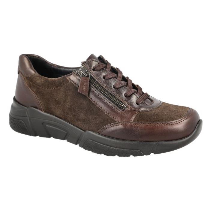 Women's Wide Fit DB Granby Shoes in Black Lea / Suede - Image 1