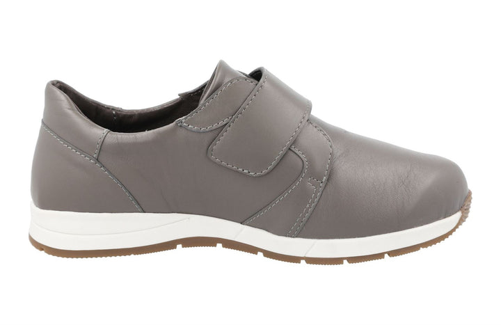 Women's Wide Fit DB Rail Shoes in Black Stretch Leather - Image 1