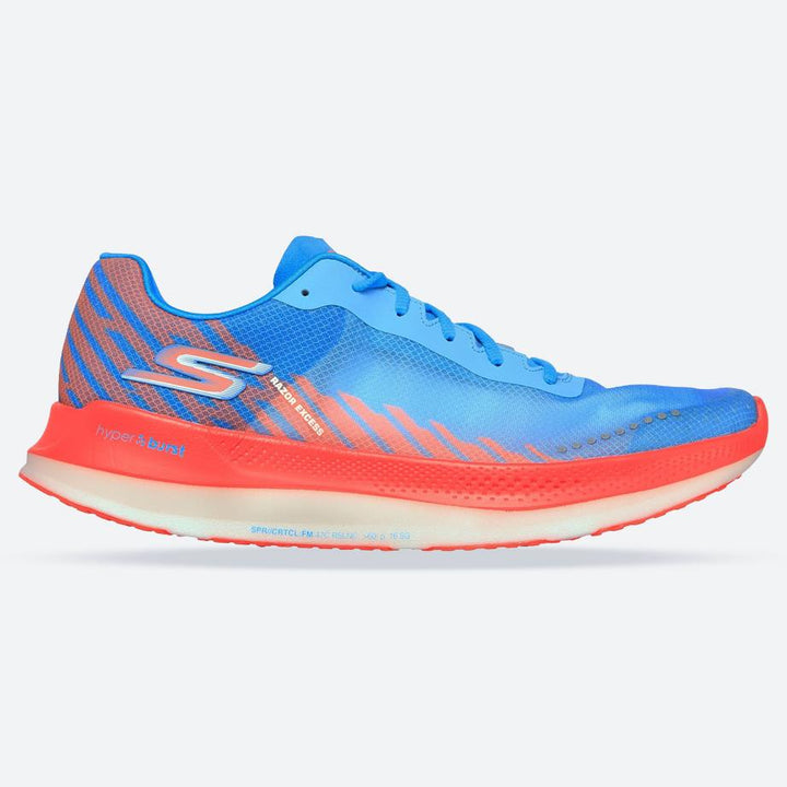 Men's Wide Fit Skechers Go Run Razor Excess Sports Trainers in Blue/Coral - Image 1