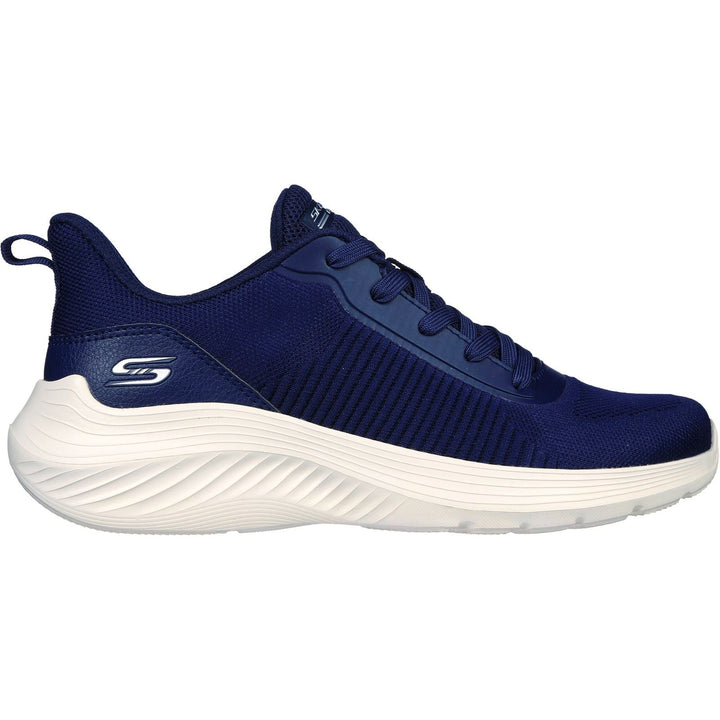 Women's Wide Fit Skechers 117470 Bobs Squad Waves Sports Trainers - Navy in Navy - Image 1