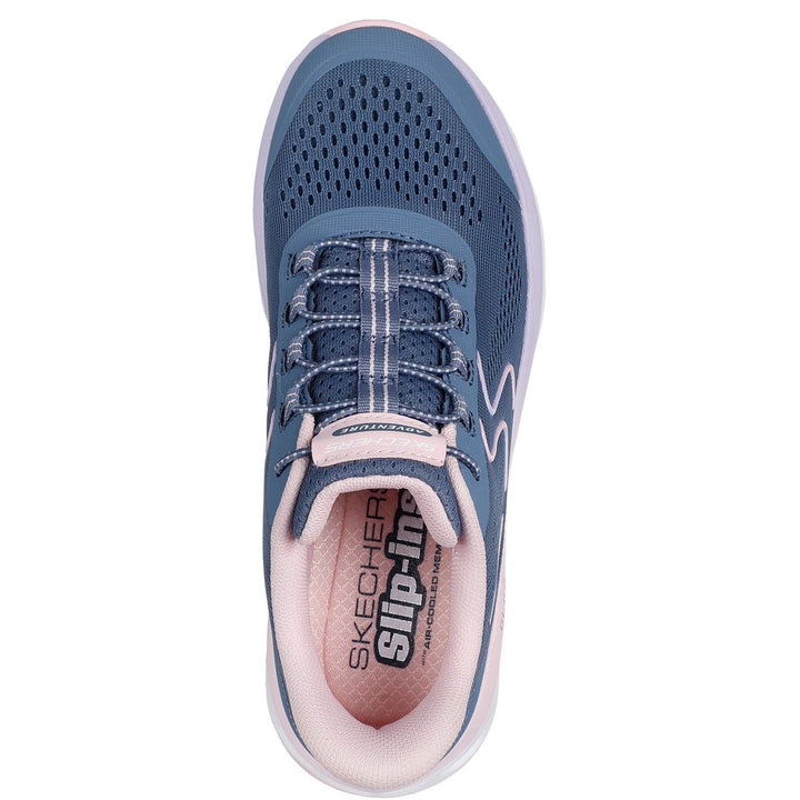 Women's Wide Fit Skechers 180272 Slip-ins Glide Step Sole Trainers in Slate/Pink - Image 1