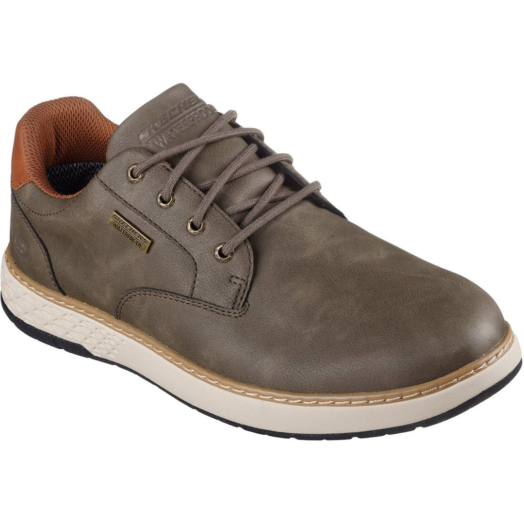 Men's Relaxed Fit Skechers 205234 Garlan Pryor Waterproof Trainers in Olive - Image 3