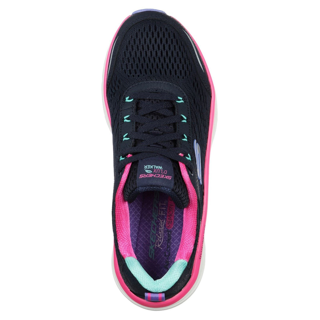 Women's Wide Fit Skechers 149023 D'lux Walker Infinite Motion Sports Trainers - Navy/Multi in Navy/Multi - Image 6
