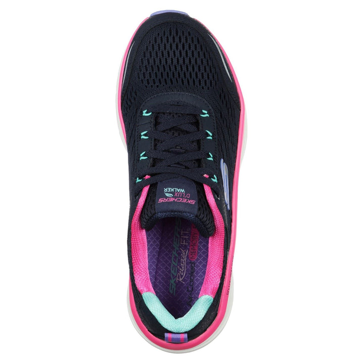 Women's Wide Fit Skechers 149023 D'lux Walker Infinite Motion Sports Trainers - Navy/Multi in Navy/Multi - Image 1