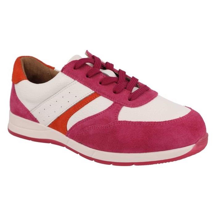 Women's Wide Fit DB Miriam Trainers in Blue Suede / White Leather - Image 1