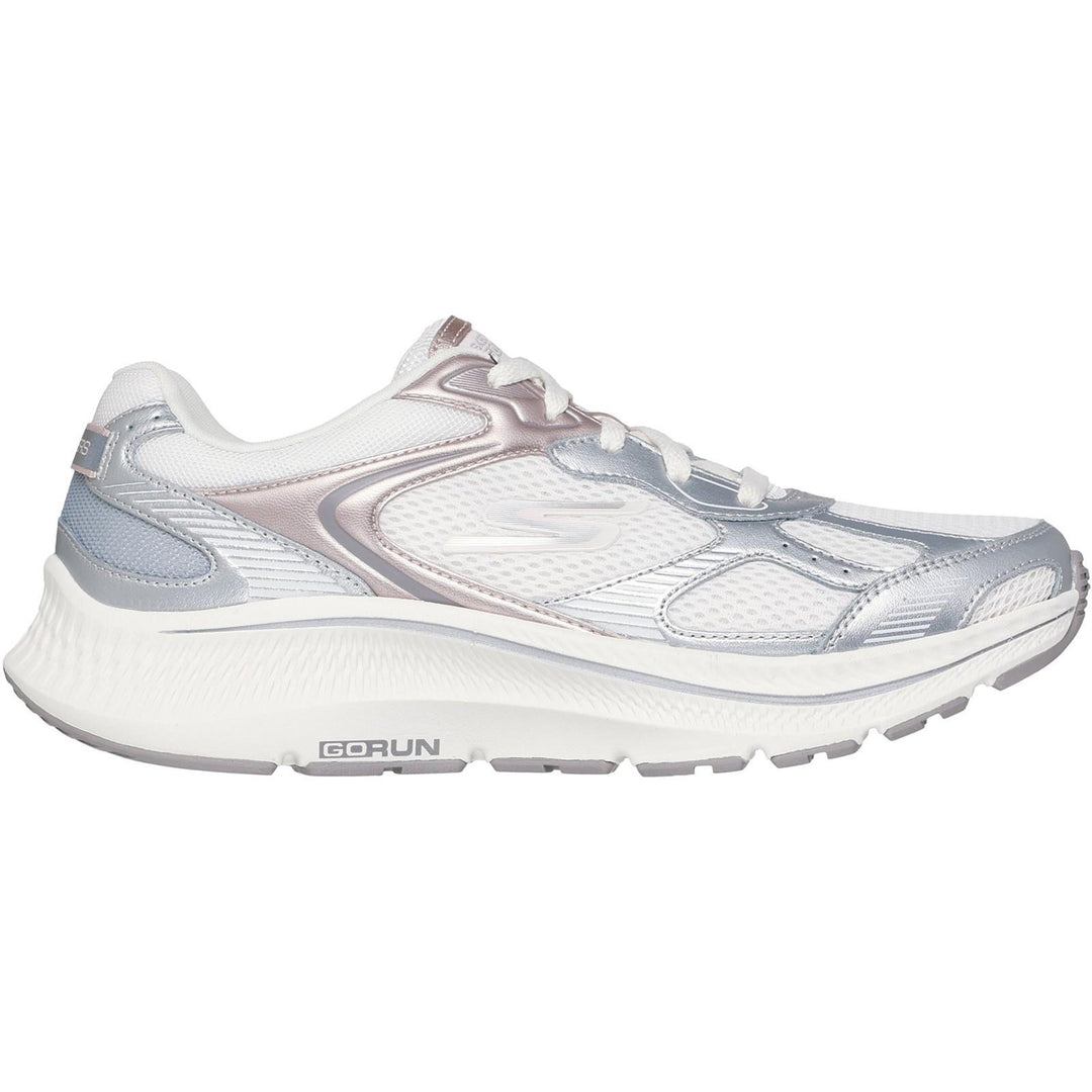 Women's Wide Fit Skechers 128633 Go Run Consistent 2.0 Volt Trainers in White/Silver/Black - Image 8