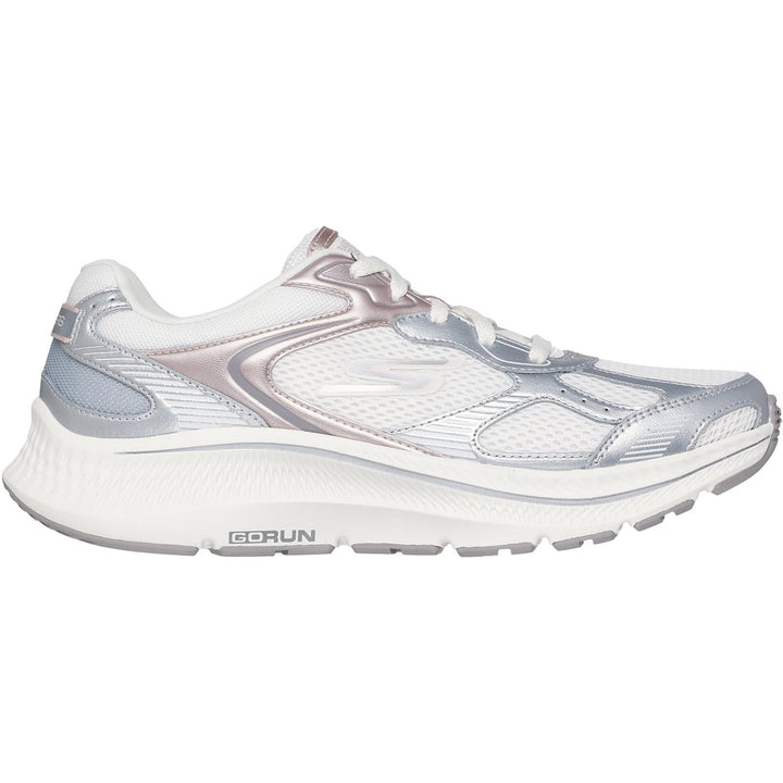 Women's Wide Fit Skechers 128633 Go Run Consistent 2.0 Volt Trainers in White/Silver/Black - Image 1