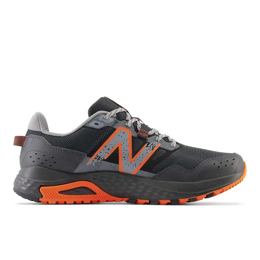 Men's Wide Fit New Balance MT410LO8 Trail Running Trainers in Grey/Orange - Image 3
