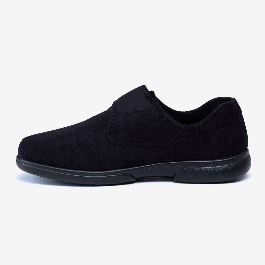Mens Wide Fit Tredd Well Scott Slippers in Black - Image 4