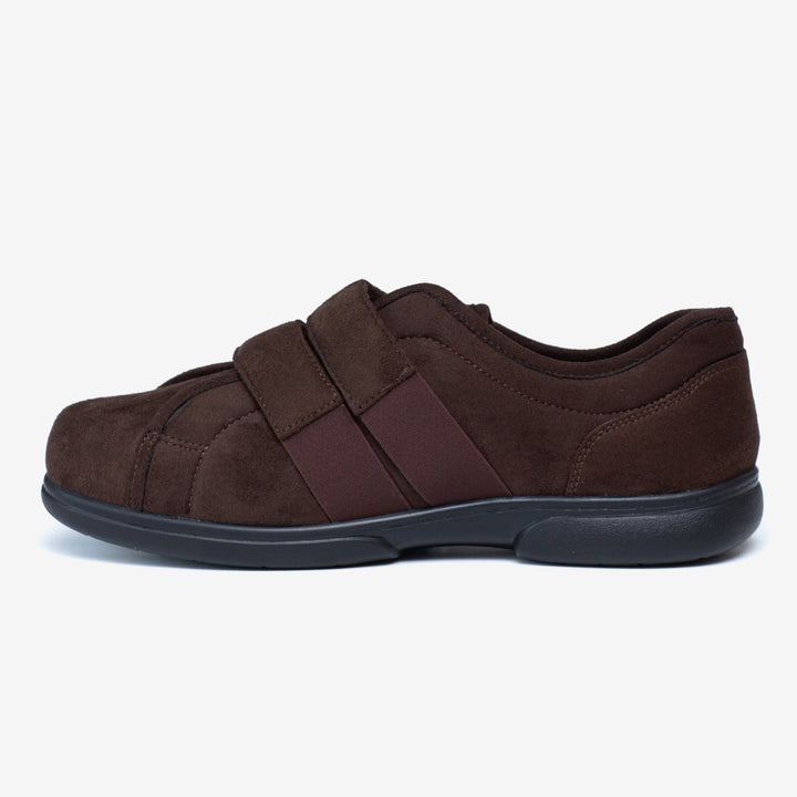 Mens Wide Fit Tredd Well Stanley Velcro Slippers in Black - Image 1