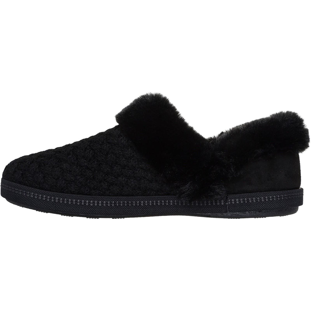 Women's Wide Fit Skechers 169041 Cozy Campfire Frosty Promise Slippers in Black - Image 4