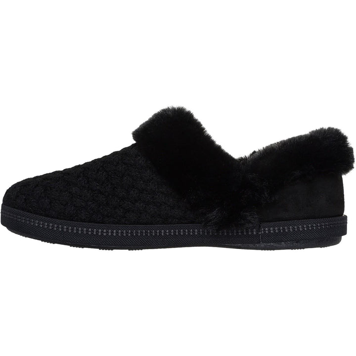 Women's Wide Fit Skechers 169041 Cozy Campfire Frosty Promise Slippers in Black - Image 1