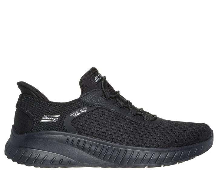 Women's Wide Fit Skechers 117504 Slip-ins Bobs Sport Squad Chaos In Color Trainers in Black - Image 1