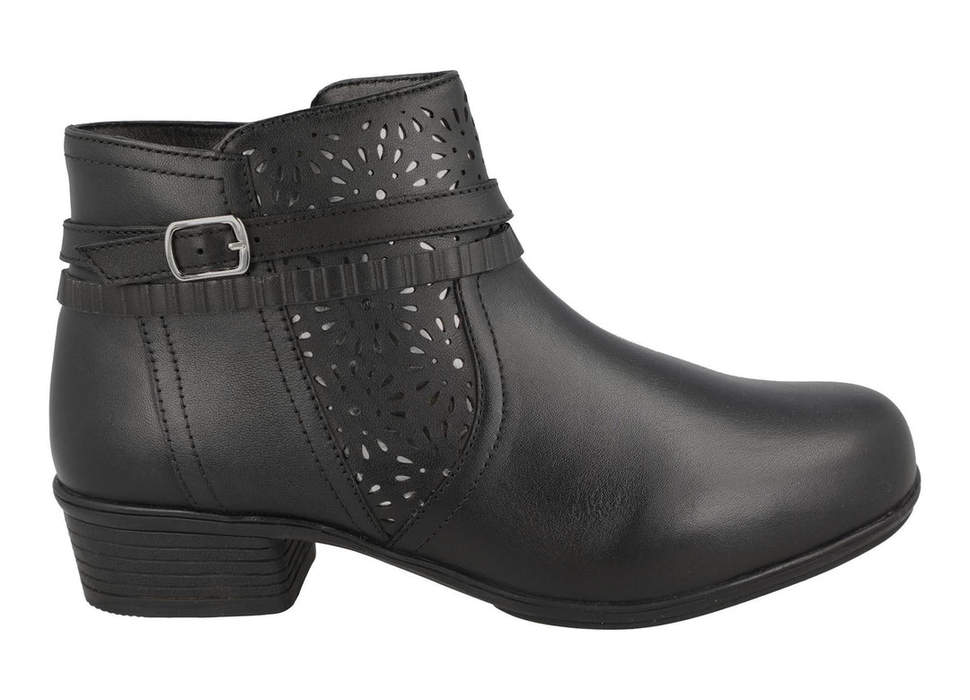 Women's Wide Fit DB Sky Boots in Black Leather - Image 2