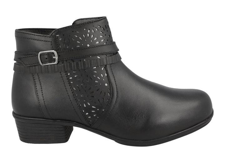 Women's Wide Fit DB Sky Boots in Black Leather - Image 1