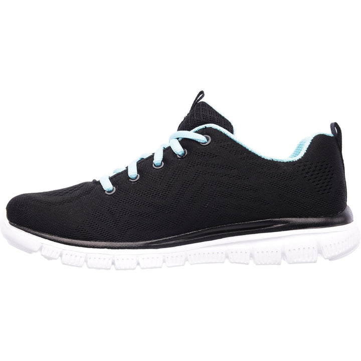 Women's Wide Fit Skechers 12615 Graceful Get Connected Sports Trainers - Black/Turquoise in Black/Turquoise - Image 1