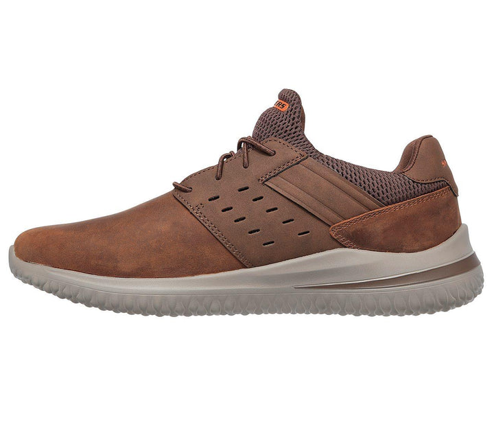 Mens Wide Fit Skechers Street Wear Delson 3.0 210308W Luxury Walking Trainers - Brown in Brown - Image 1
