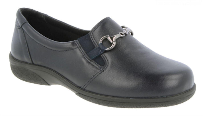Womens Wide Fit DB Antarctica Shoes in Black Leather - Image 1
