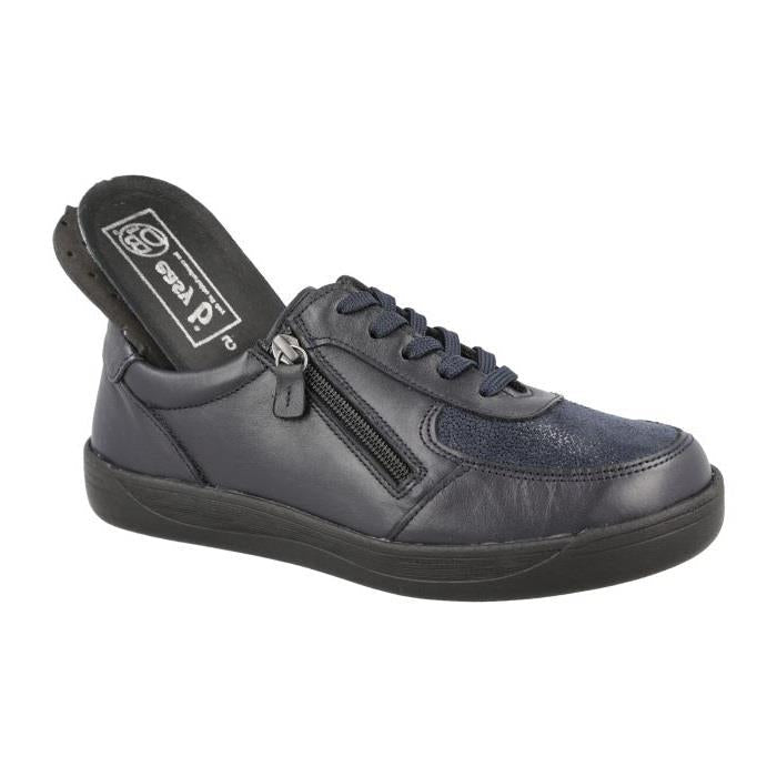 Women's Wide Fit DB Bridgetown Shoes in Black Lea / Stretch - Image 1