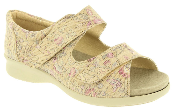 Womens Wide Fit DB Eider Sandals in Navy Print Nubuck - Image 1