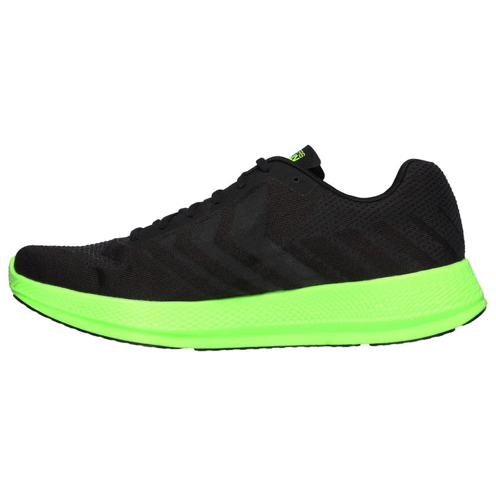 Men's Wide Fit Skechers Go Run Razor + Razor + Sports Trainers in Black/Green - Image 1