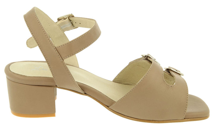 Womens Wide Fit DB Curlew Sandals in Black Leather - Image 1