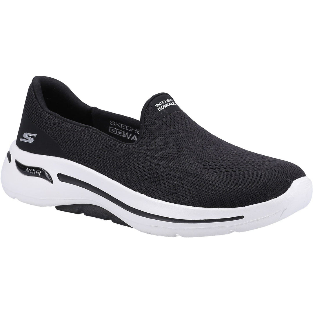 Women's Wide Fit Skechers 124483 Go Walk Arch Fit Imagined Trainers in Black - Image 3