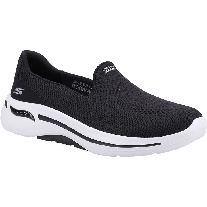 Women's Wide Fit Skechers 124483 Go Walk Arch Fit Imagined Trainers in Black - Image 1