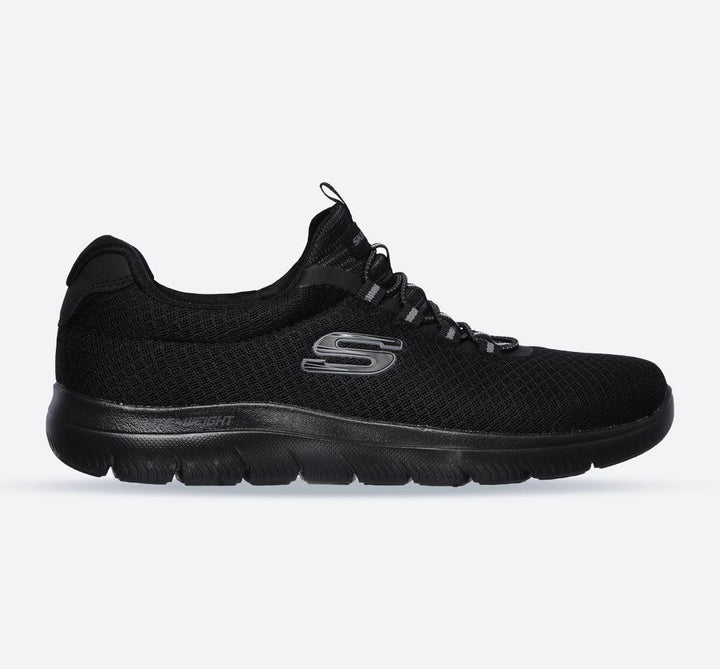 Men's Wide Fit Skechers 52811 Summits Slip On Sports Trainers - Black in Black - Image 1