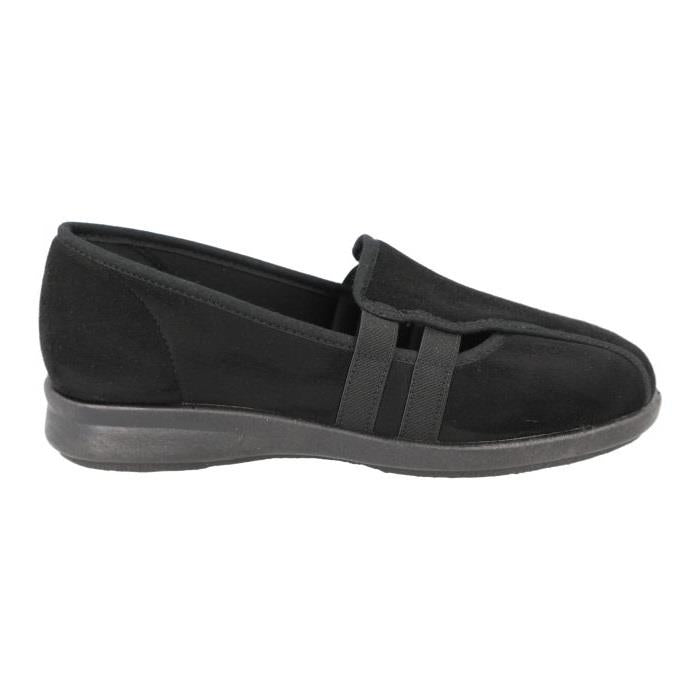 Women's Wide Fit DB Cat Shoes in Black Stretch Suedette - Image 2