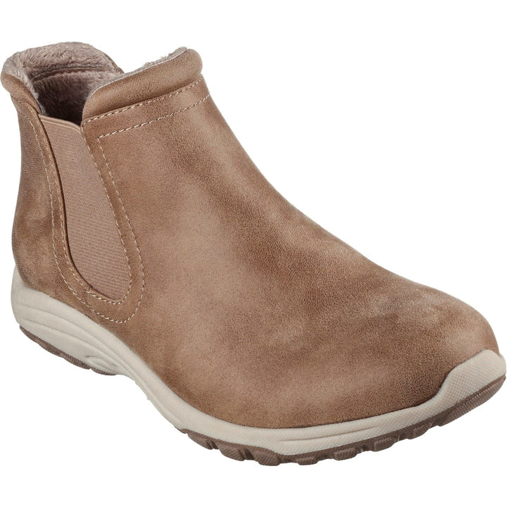 Women's Wide Fit Skechers 158388 Reggae Fest 2.0 NY Microleather Chelsea Boots in Mushroom Microleather - Image 1