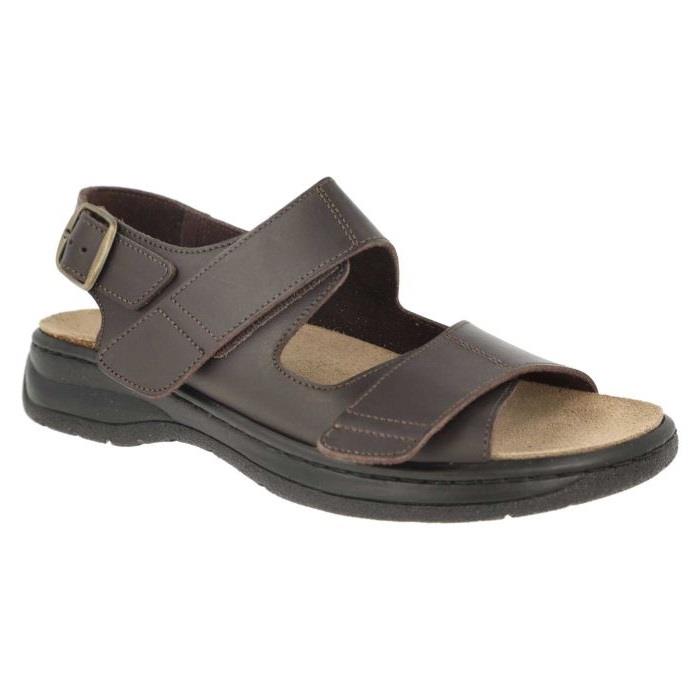 Men's Wide Fit DB Alfie Sandals in Black Leather - Image 8