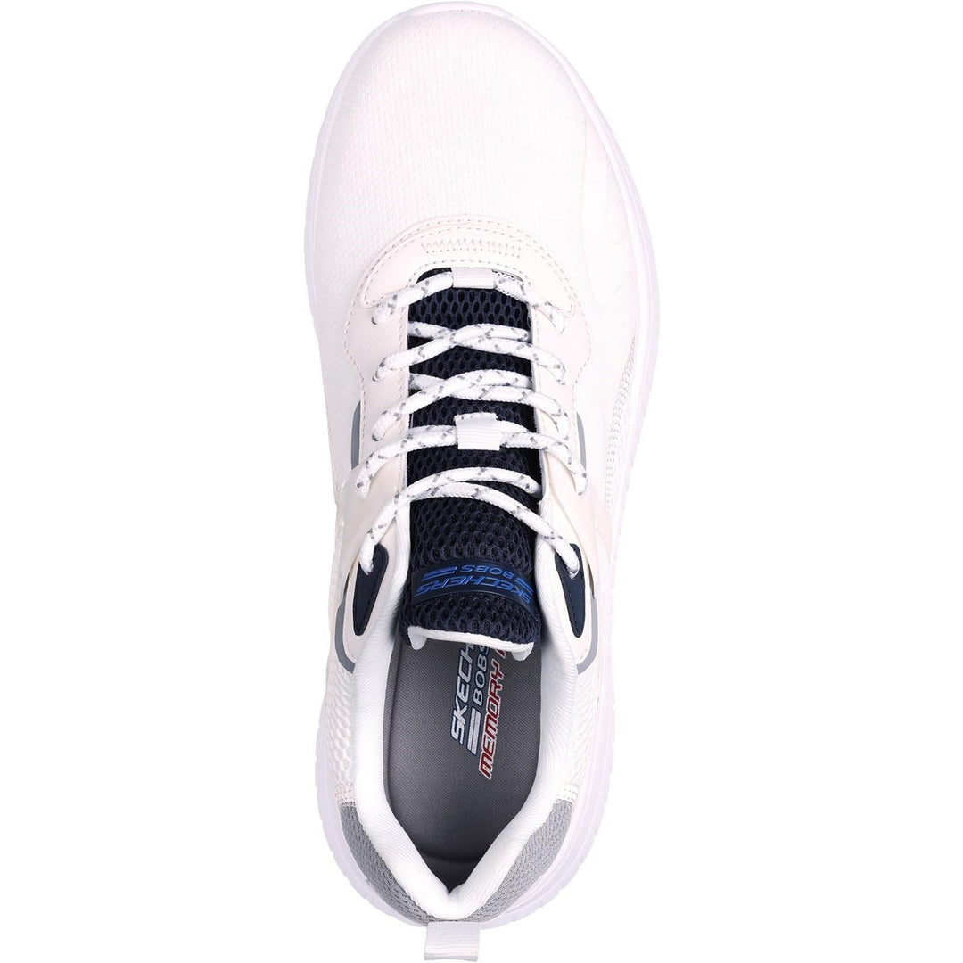 Men's Wide Fit Skechers 118034 Bobs Squad Chaos Trainers in White/Multi - Image 12