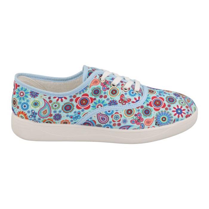 Women's Wide Fit DB Charlie Canvas Shoes in Red Textile - Image 7