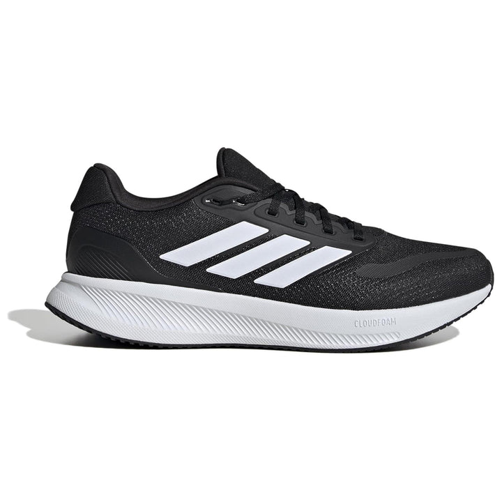 Men's Wide Fit Adidas Runfalcon 5 Walking/Running Trainers in Black/White - Image 1