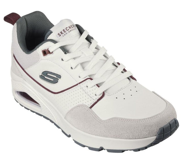 Men's Wide Fit Skechers 183020 Uno Retro One Trainers - White/Green in White/Green - Image 1