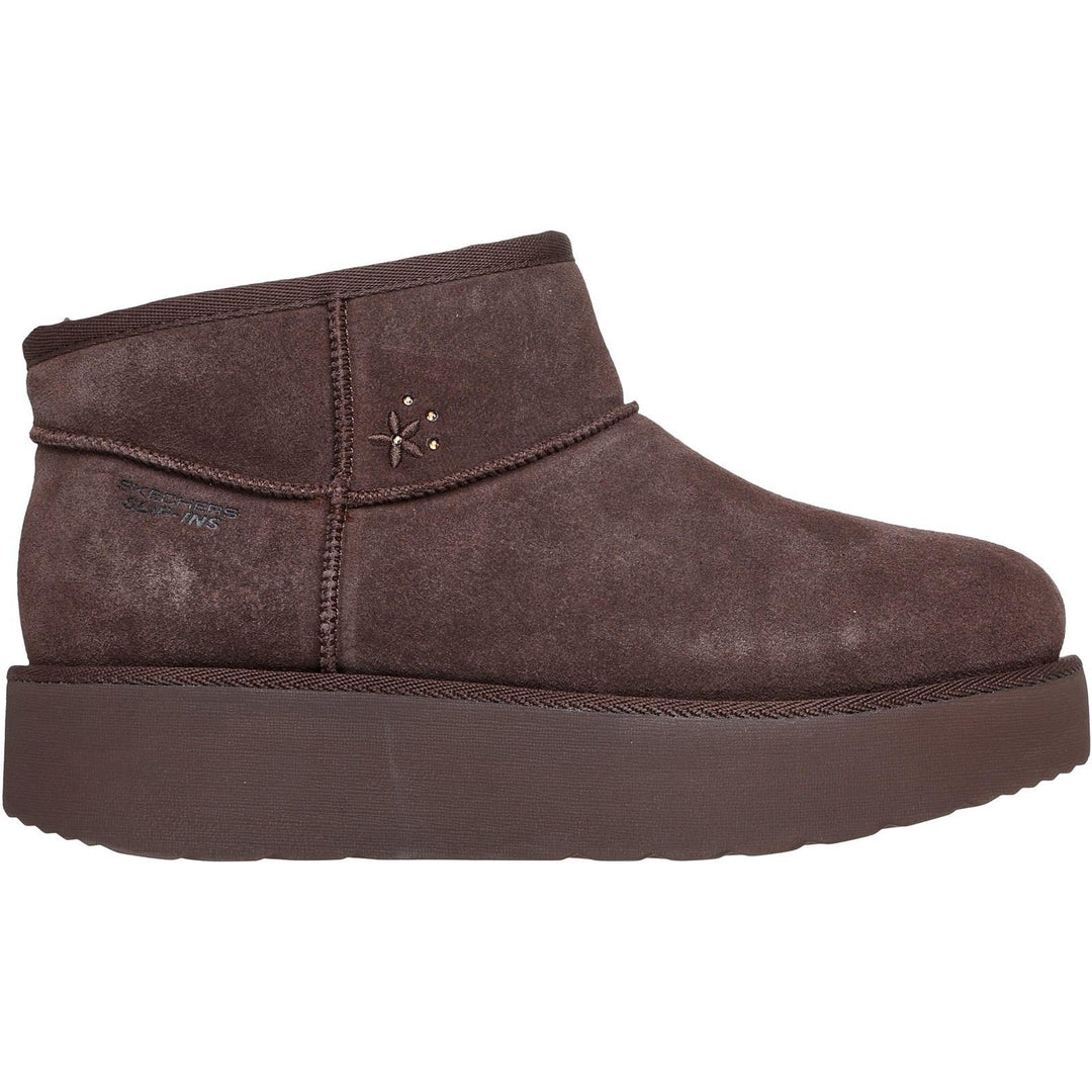 Women's Wide Fit Skechers 169143 Slip-ins Keep Cozy Boots in Black - Image 7