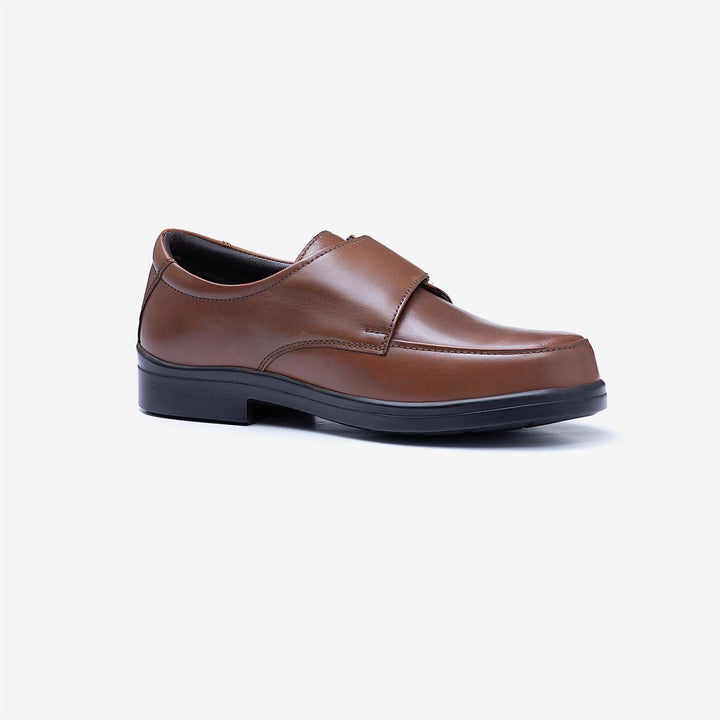 Mens Wide Fit Tredd Well York Velcro Shoes - Tan in Tan - Image 1