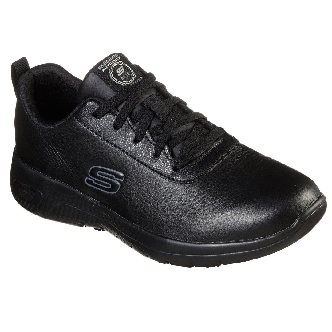 Women's Wide Fit Skechers 108010EC Marsing Gmina Slip Resistant Trainers in Black - Image 3
